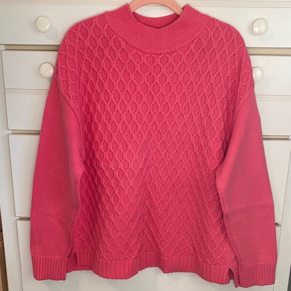Talbots Sweaters - Talbots Textured Knit Sweater in Vibrant Pink